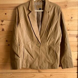 Jaclyn‎ Smith tan leather jacket XL